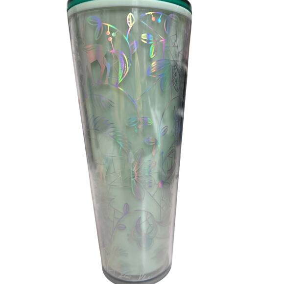 Starbucks 2022 Holiday Mint Winter Woodland Lace 24 Oz Tumbler - Picture 2 of 7